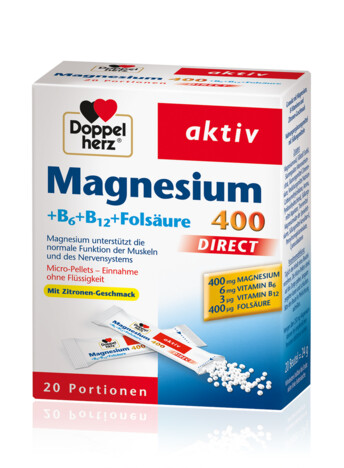Doppelherz Magnesium 400 + B6 + B12 + Folsäure 